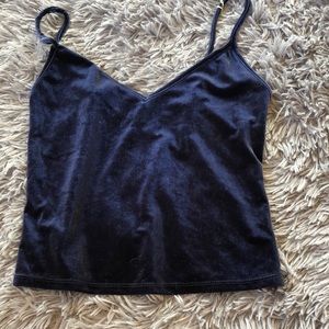 Blue velvet crop top